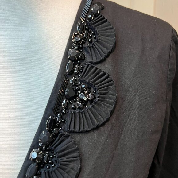 MICHAEL Michael Kors Black Beaded Cotton Tunic Top, Size Medium - Picture 5 of 12